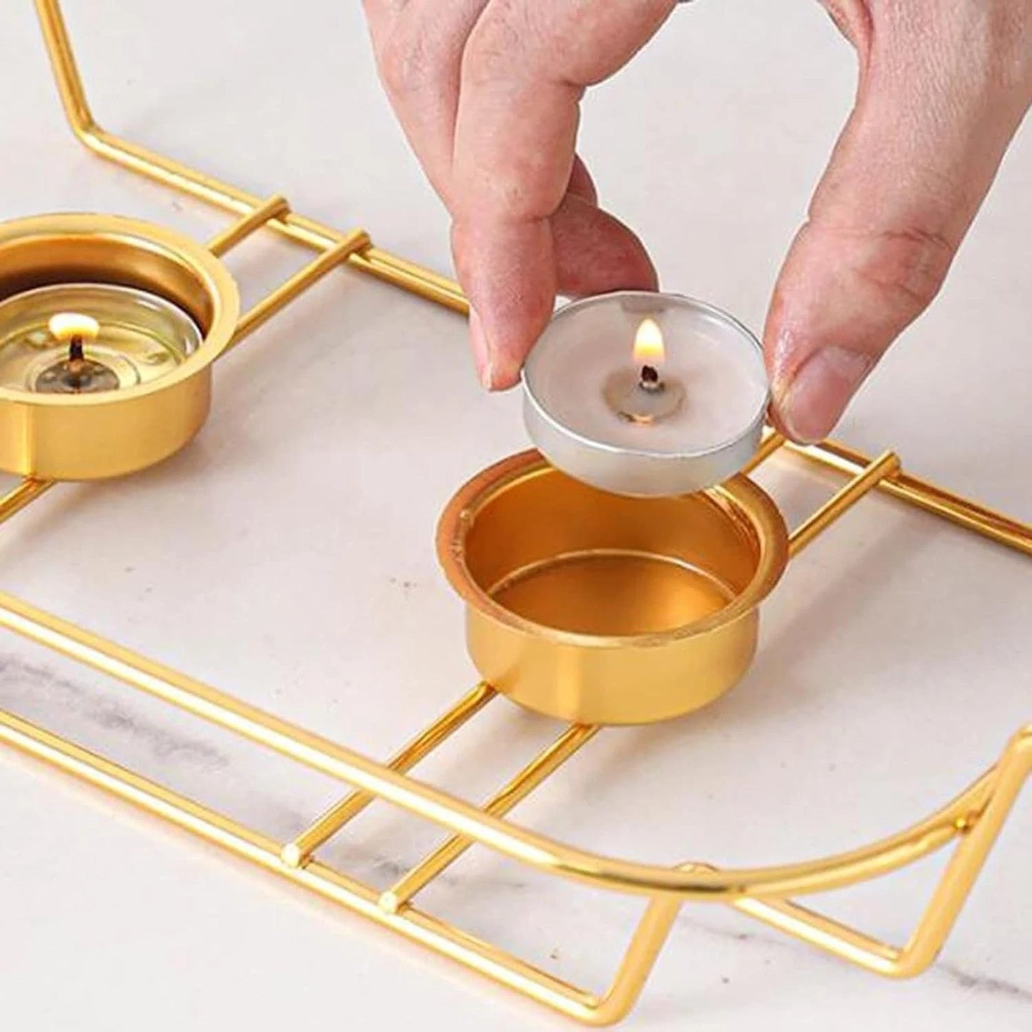 3 pcs Luxury Porcelain Marble Ceramic Casserole Chafing Dish Food Warmer Stand