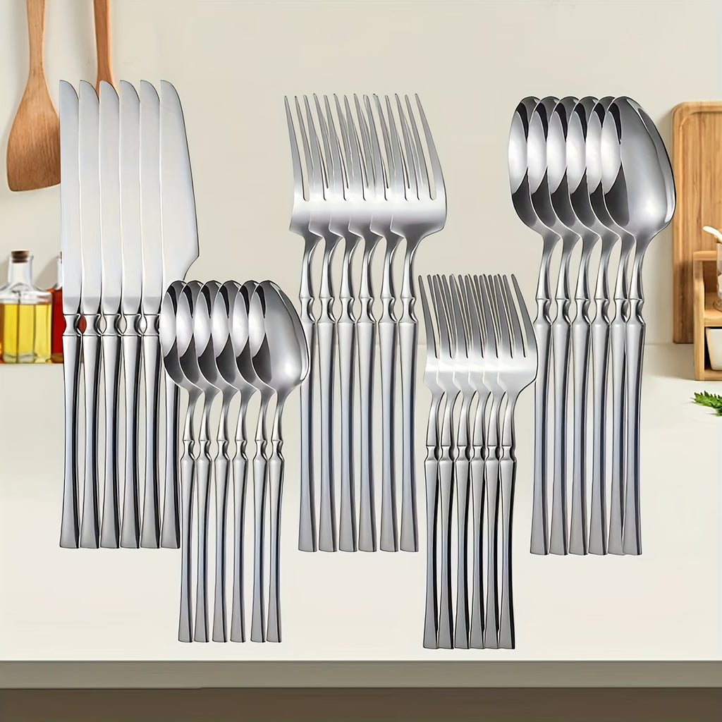 30 pcs Set of Essential Stainless Steel Cutlery Suitable for all occasions