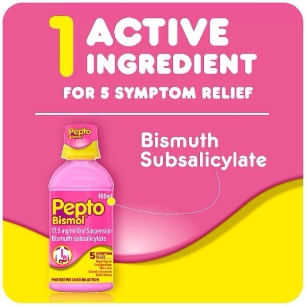 Pepto-Bismol for Nausea, Heartburn, Indigestion, Upset Stomach and Diarrhoea 480ml