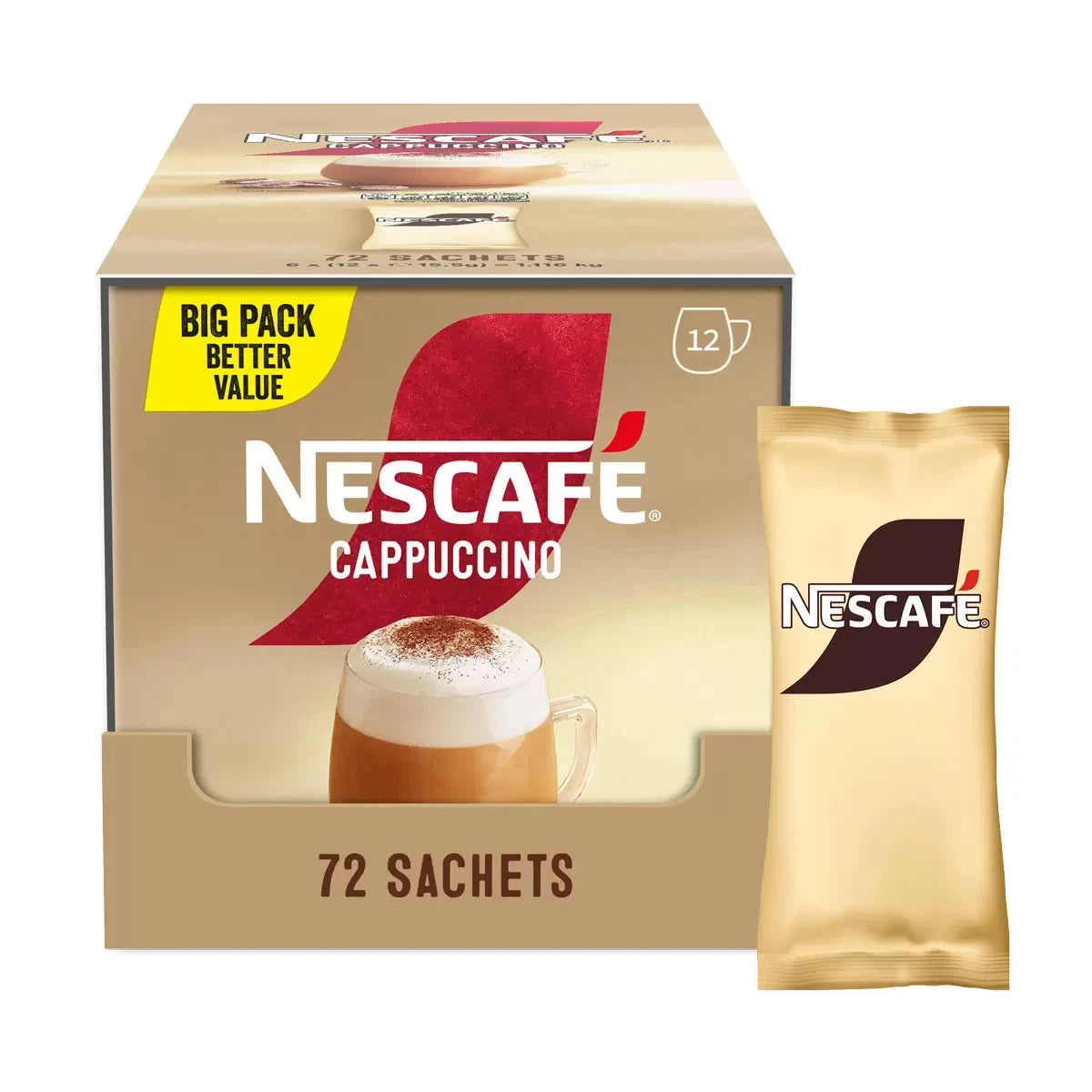 NESCAFÉ Cappuccino Instant Coffee Sachets - 72 x 15.5g